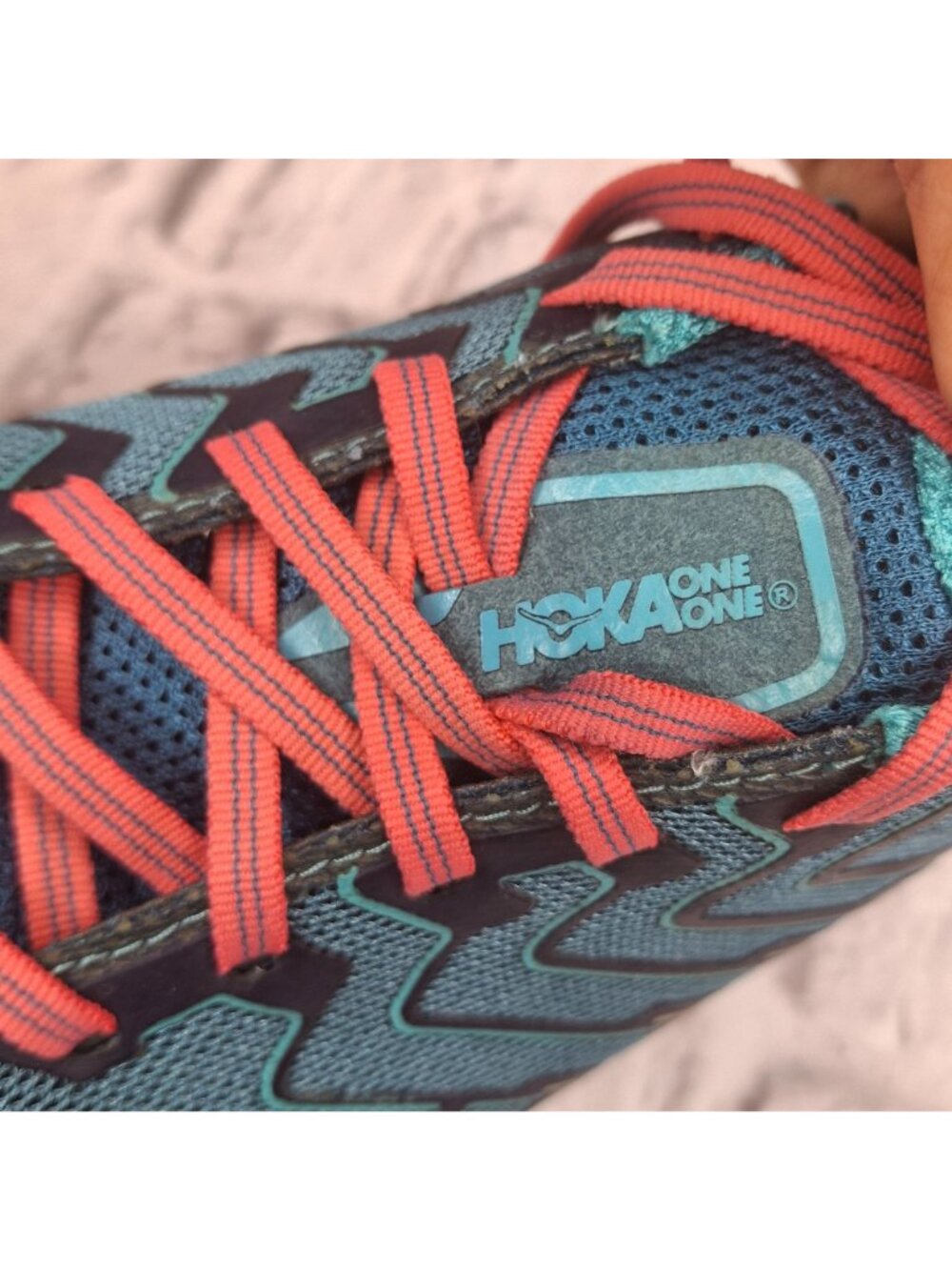Hoka One One Clifton 4 Womens Running Shoes Size 9.5 Blue & Coral Cushioned - Picture 12 of 12